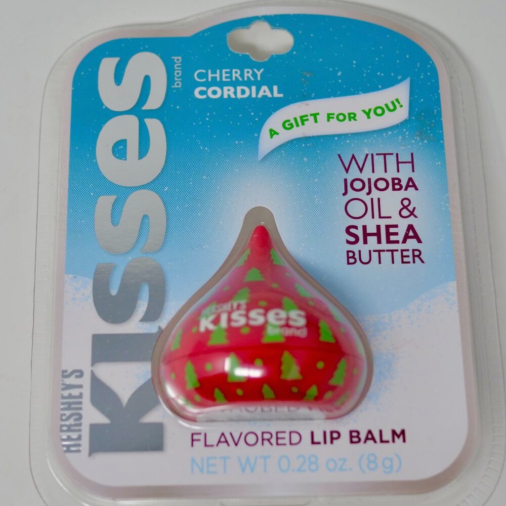 Hershey's Kisses Cherry Cordial Lip Balm Jojoba Oil Shea Butter Christmas Trees